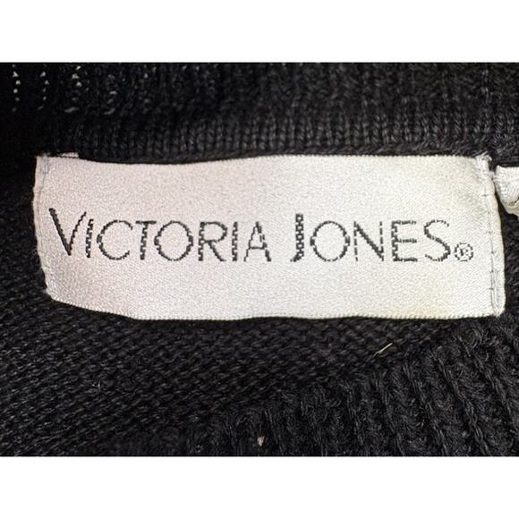 Victoria Jones Woman Black Snowman Holiday Christmas Sweater Medium - Picture 8 of 10